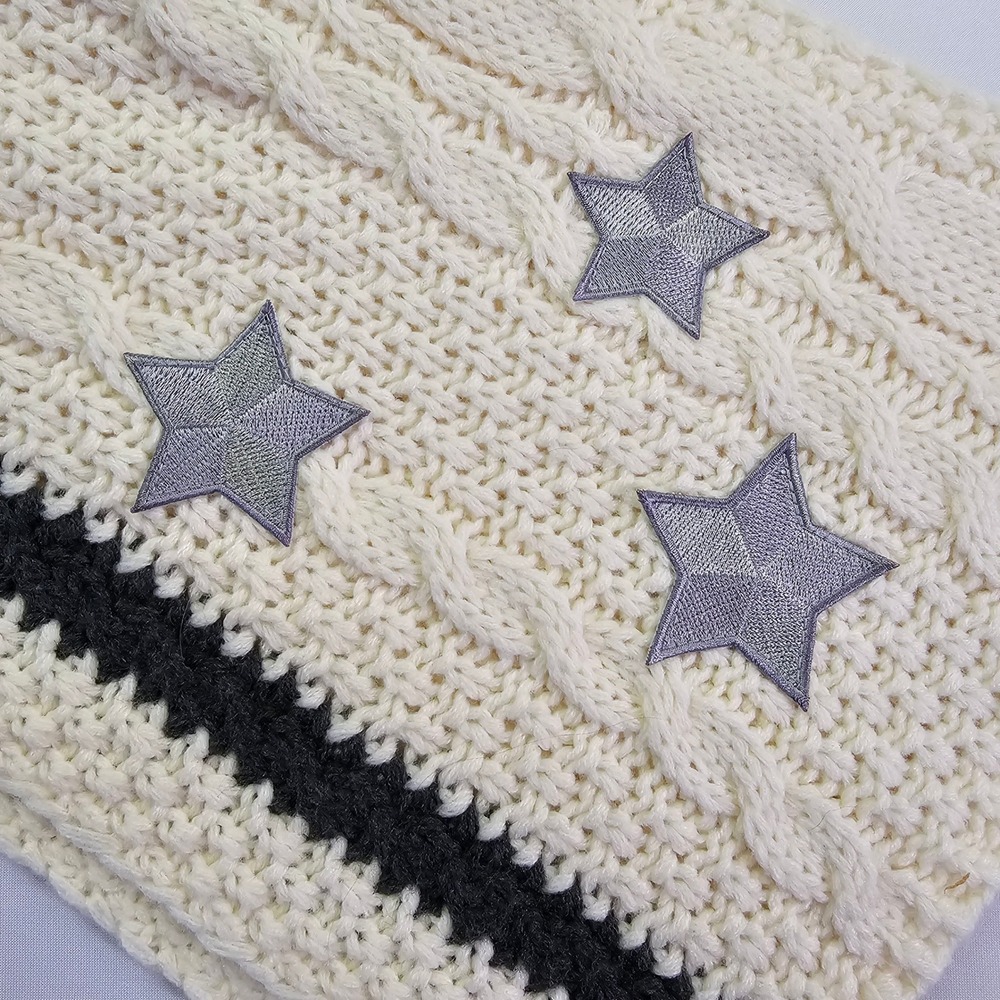 Taylor Swift Folklore Cardigan Scarf Cable Knit Silver Stars Official Merch - Picture 2 of 10